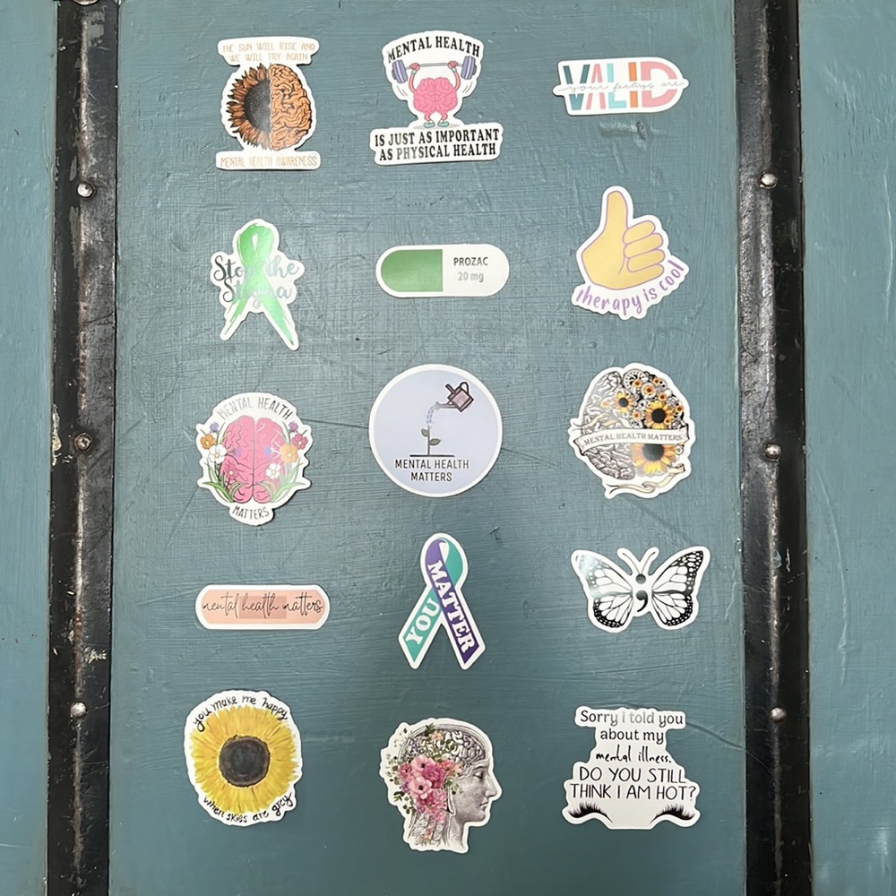 🎁4/$25 - MENTAL HEALTH stickers - 15 count
